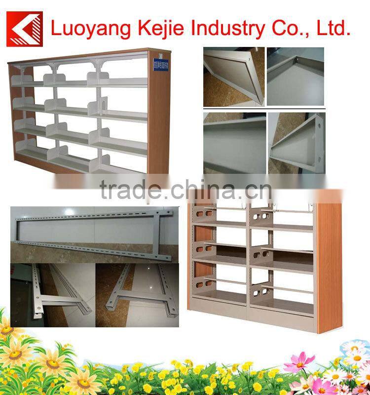 Library Metal Bookcase Steel Bookshelf with 5 Shelves industrial high loading capacity metal shelf/double side steel bookshelf