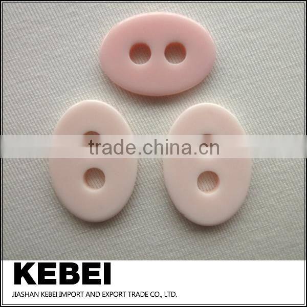 Oval shape resin pearl buttons two hohe decorative buttons with high quality