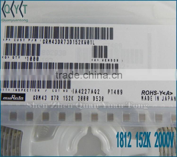 Capacitors GRM43DR73D152KW01L 2000V 1500PF 1812 NEW