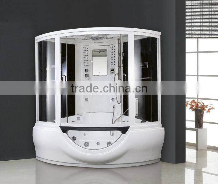 2014 high quality corner shower massage portable 6mm glass steam room