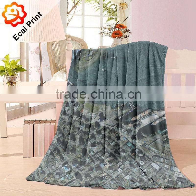 Home fashion custom made heat transfer printed throw blanket
