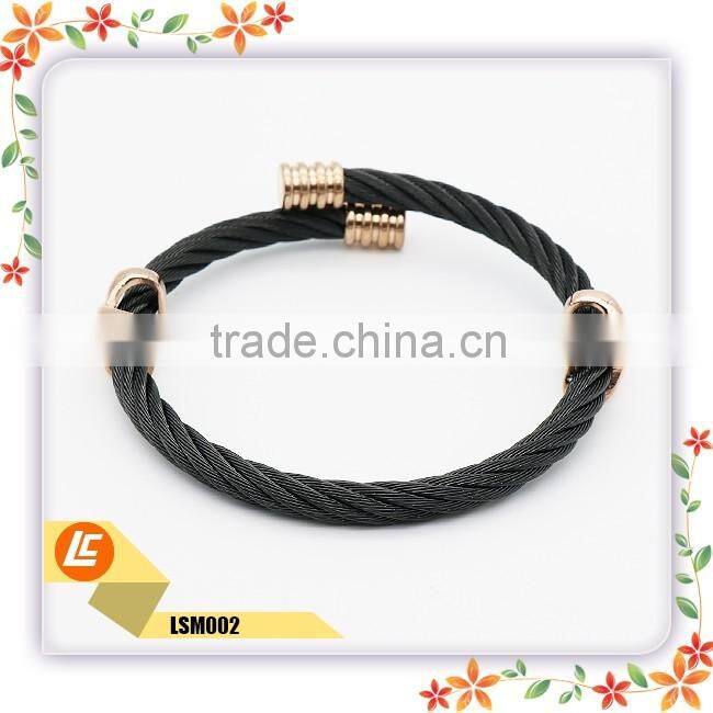 Black&Sliver Colour Fashion Bangle Jewelry Stainless Steel Fashion Bracelets Cute Couple Cheap Jewelry