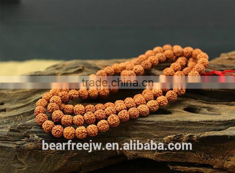 Natural Rudraksha Seeds Buddhist prayer Loose Beads 108 Strand for Jewelry Making DIY