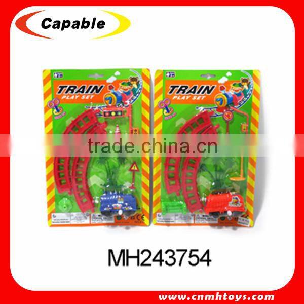 Wholesale plastic toy cars, wind up track train with accessories