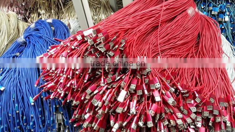 2A big current LED flash lights charging cable for Android smartphones