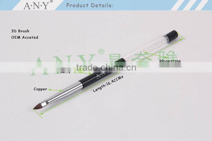 ANY Professional Nail Art Beauty UV Gel Painting Crystal Nail Brush for Nail Art