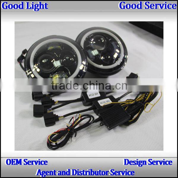 CE OEM 40w 10-30v 7inch Yellow White braking Light led fog lamp for h-arley j-eep