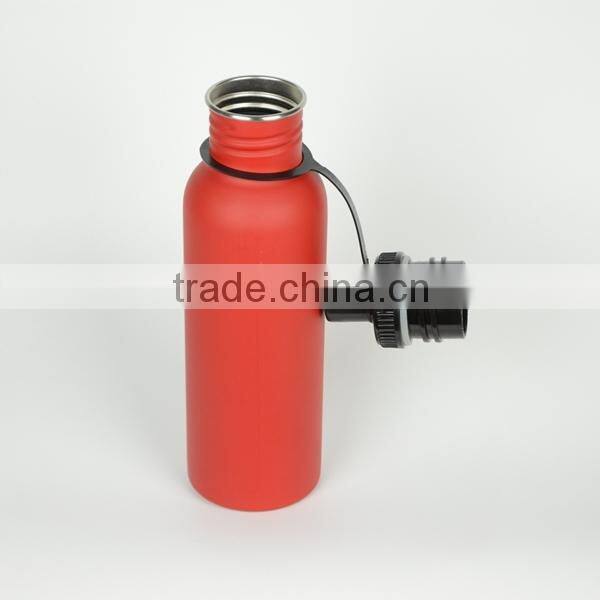 portable reusable stainless steel single wall sport water bottle