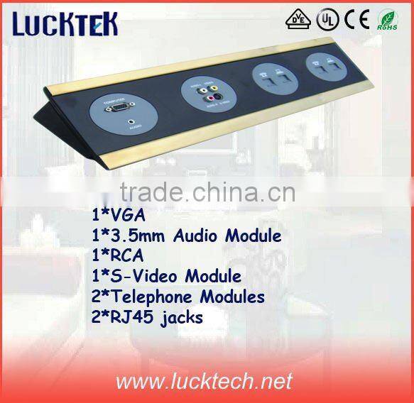 Multifunctional Hotel Wall Power Socket with USB, RJ45 network and SVGA modules