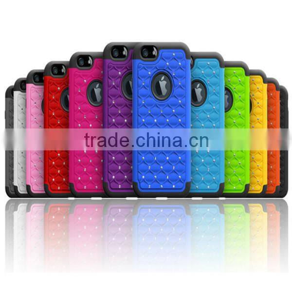 China Full Star Bling Diamond Hybrid Defender case for iPhone 6 plus