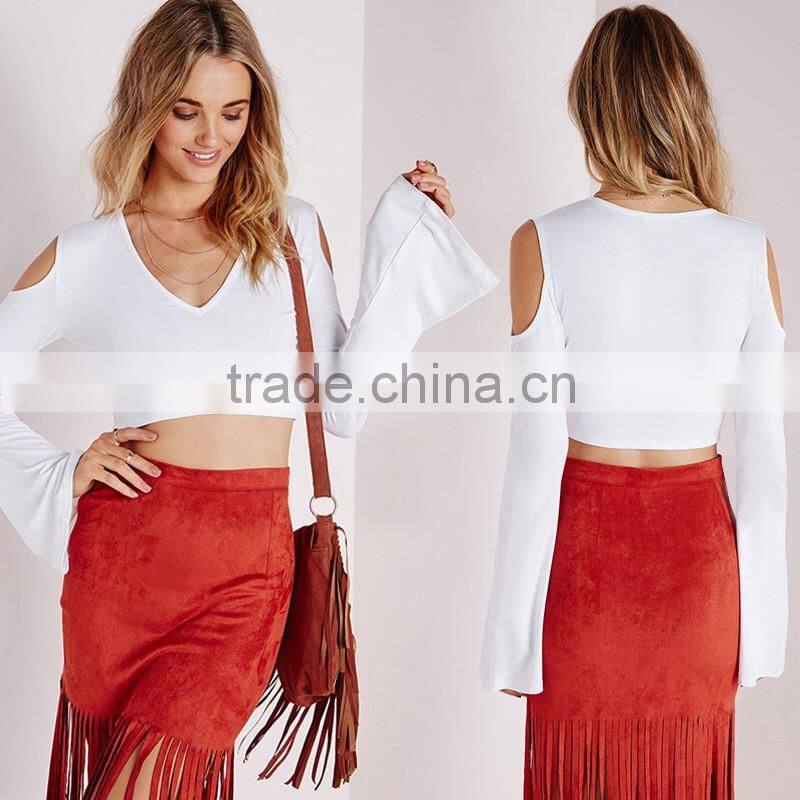 JPSKIRT1508850 Elegant Summer Ladies Long Sleeve Sexy Short T-Shirt