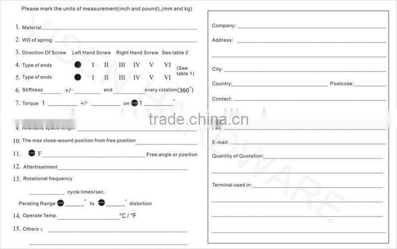 Stainless steel coil torsion Spring
