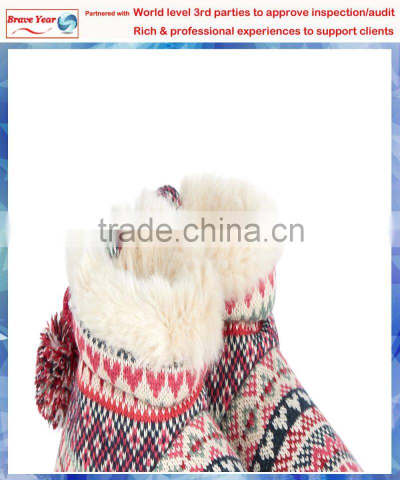With Pom-pom decorations indoor/outdoor slipper boot,women winter fur boots,2014 fashion ladies winter boot