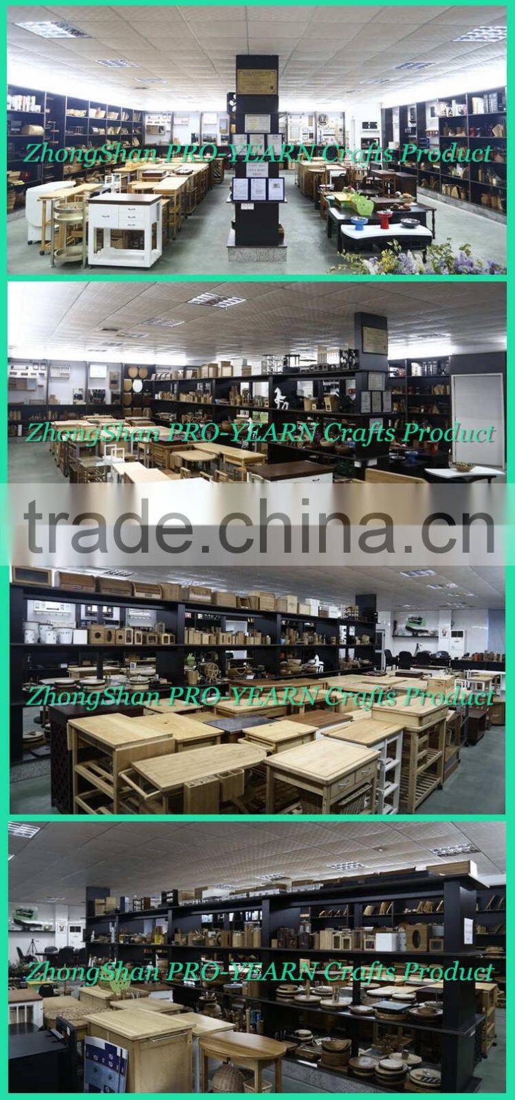 Floor standing Wooden Furniture Chinese Mirrored Jewelry Cabinet with LED Lights inside and Wavelike Door Top and Classic Design
