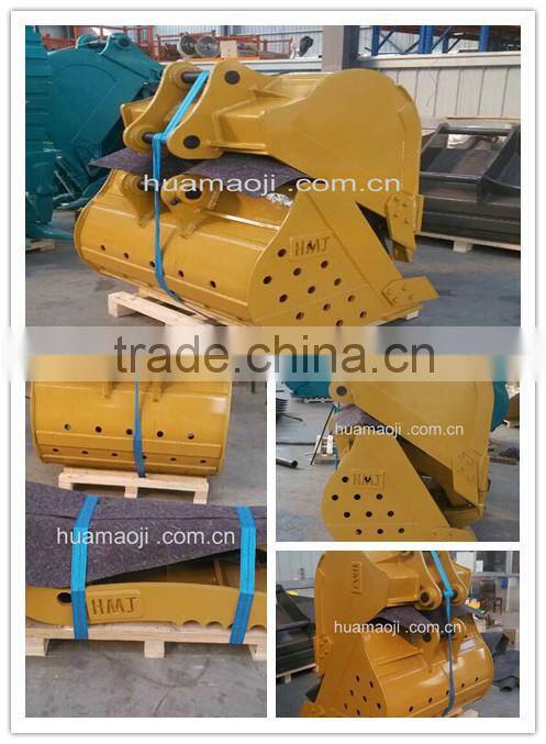 excavator hydraulic crusher bucket, excavator attachments rock crushing bucket