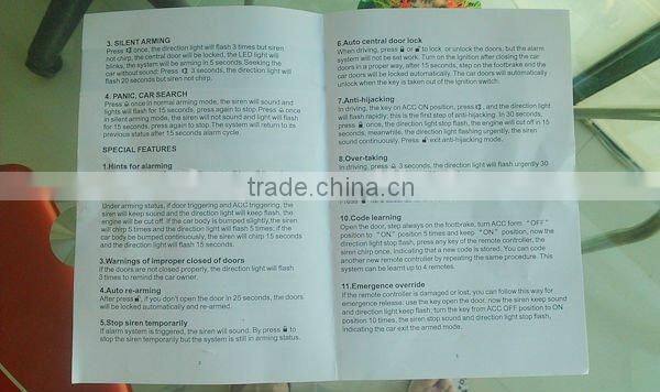 China Manufacturer Wholesale Cheap Car Alarm System