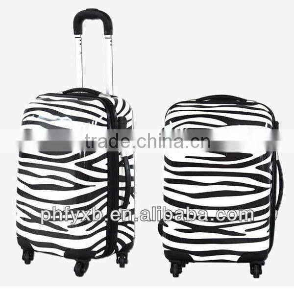 New Design Zebra-stripe Animal Print travel luggage bag/ABS trolley luggage bags / Fashion trolley travel bags