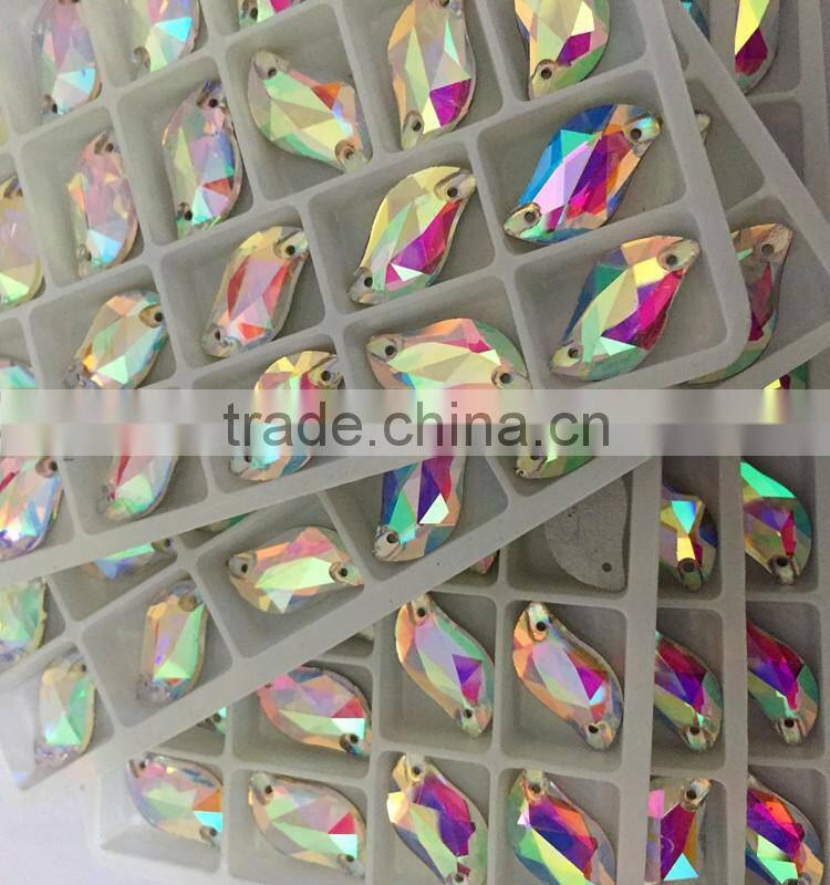 crystal AB 10x20 S shape flatback sew on crystal stone in white box for dancing dress