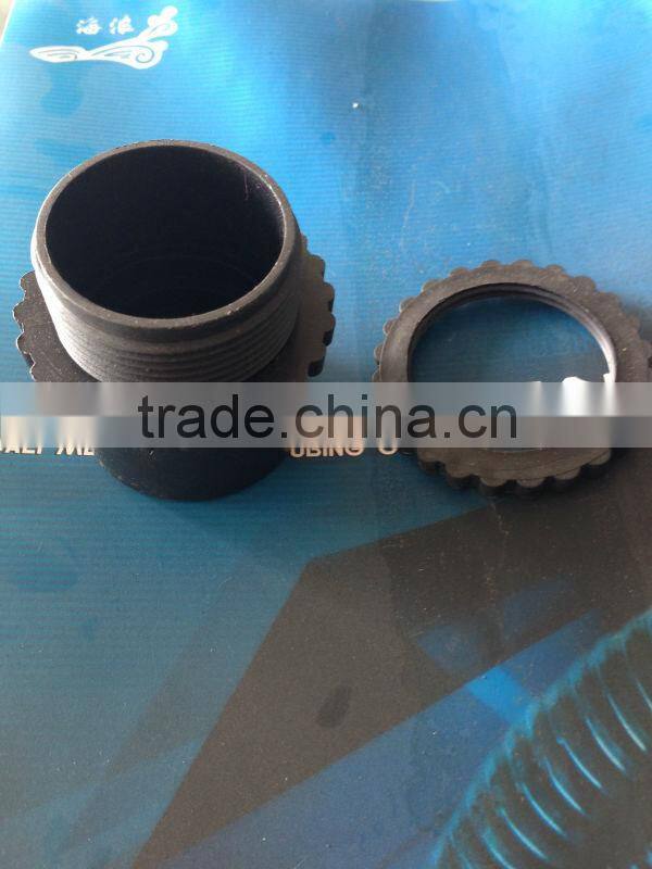 Black metal tube plastic connector