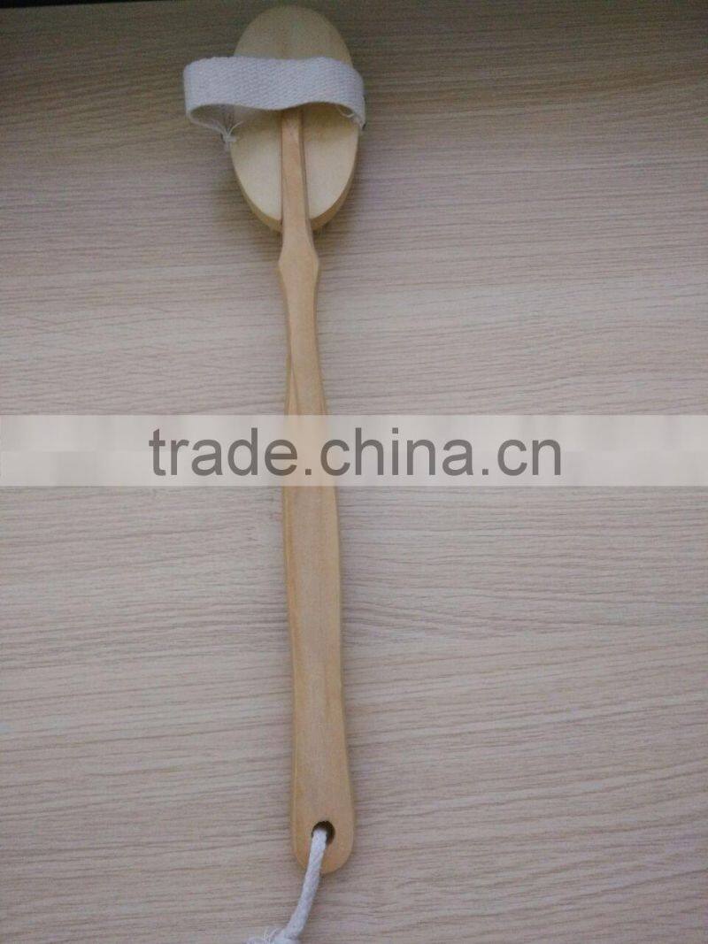Wooden shower body brush with board bristle