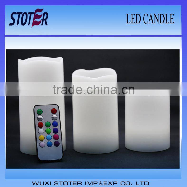 decrative LED candle/flameless flickering candles with remote/remote flameless candles