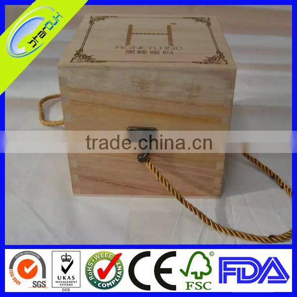 sliding unfinished wood box pine wood box