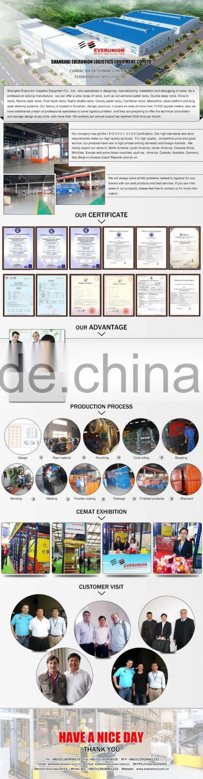 Good quality & competitive price narrow aisle pallet racking