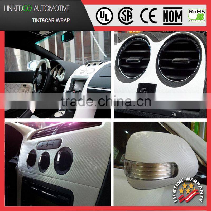 Car Sticker 1.52x30M Removable PVC Texured Vinyl Film Red Adhesive 3d Carbon Fiber Vinyl