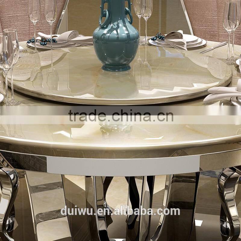 Factory wholesale modern round 201 stainless steel restaurant dining table