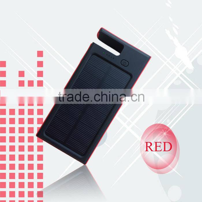 2015 Most popular style in America market 12000mah solar power bank of portable battery charger