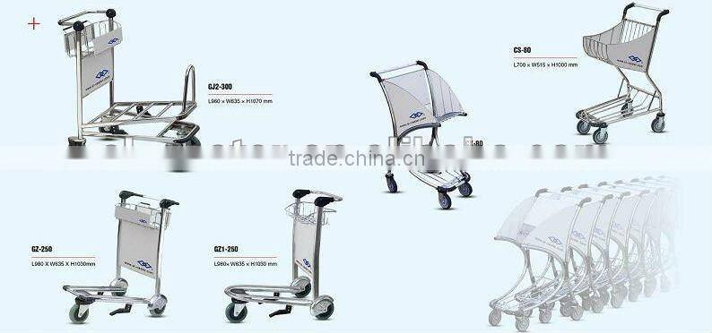 Metal 4 wheels hand luggage trolley