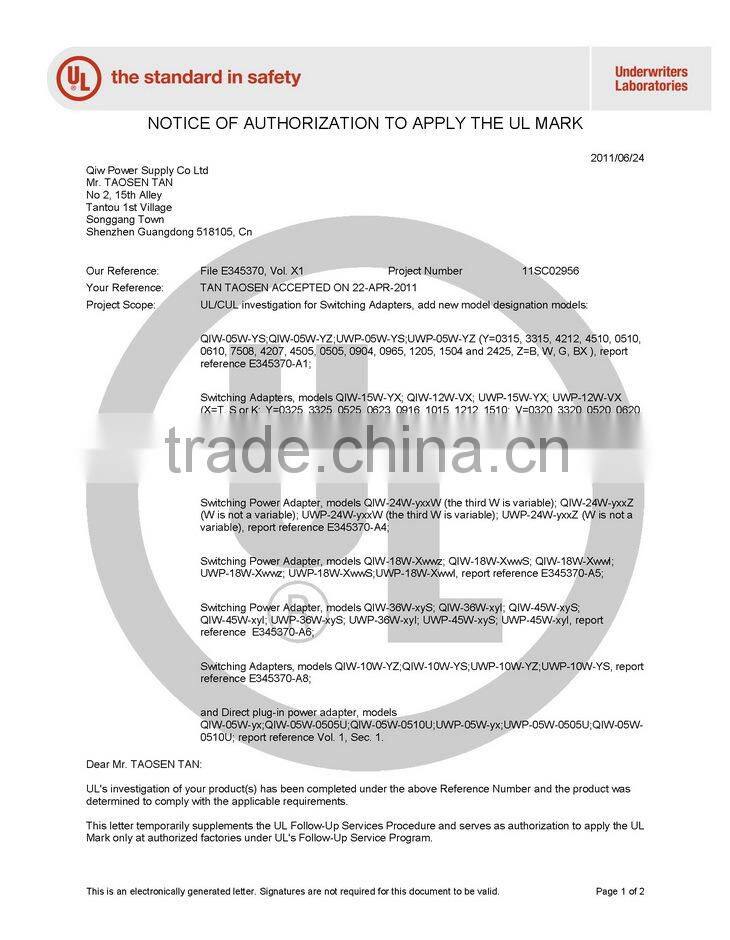 Battery Charger KTEC/GME 18W 9V 2A UL/cUL/PSE/FCC/CEC/BSMI/GS/CE/ERP/SAA/C-TICK/MEPS/CCC