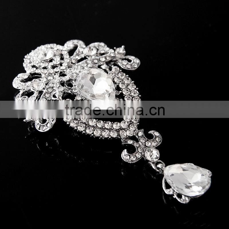 Wholesale Fashon Ladies Crystals Brooch Flower Corsage Pins