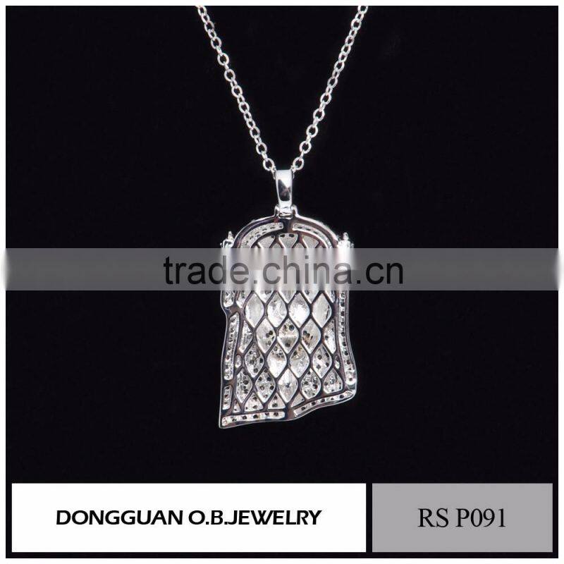 925 pure silver Jesus face pendant copper material jesus pendant