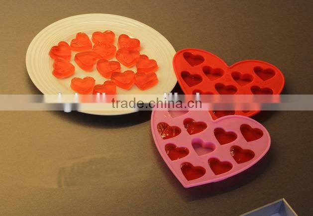Cute food decoration heart silicone ice chocolate candy mold