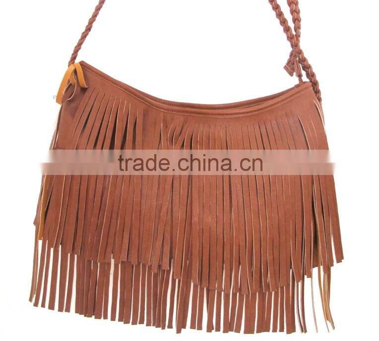 BSCI Factory tassel long shoulder bags