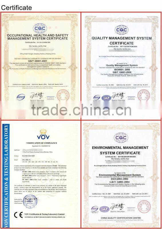 EN840 Standard plastic automatic dustbin with wheels