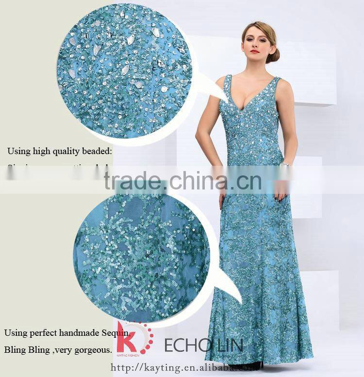 Sexy sleeveless deep v-neck sequins plus size rockabilly dress