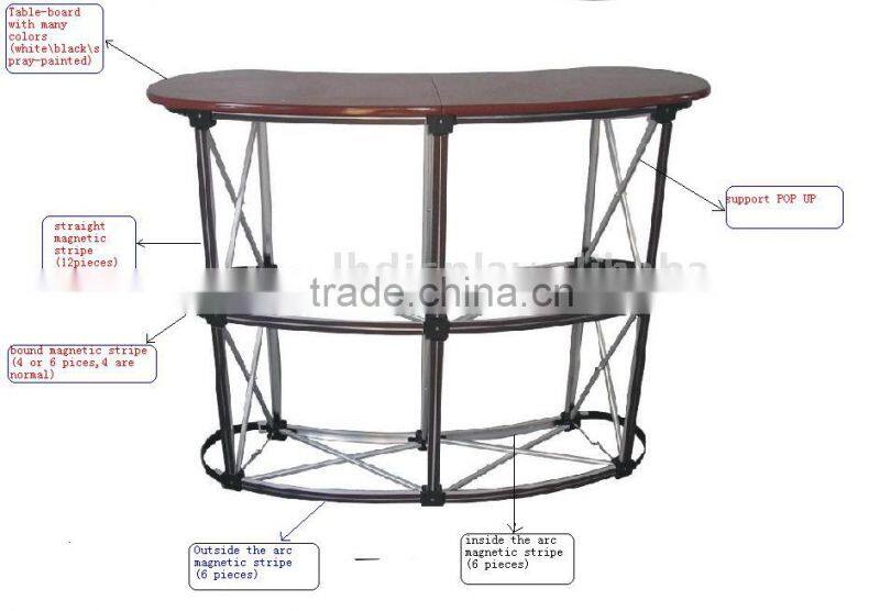 square pole promotion table with folding screen