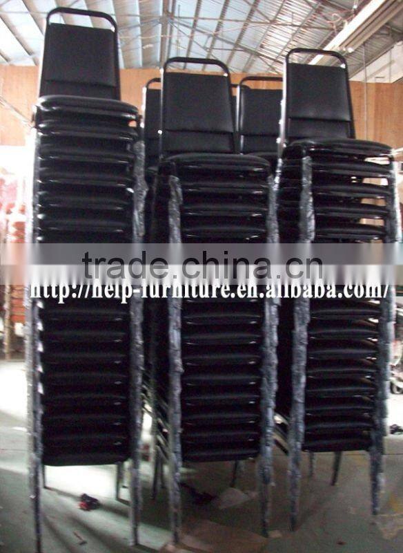 Metal frame and PU cover hotel room chair