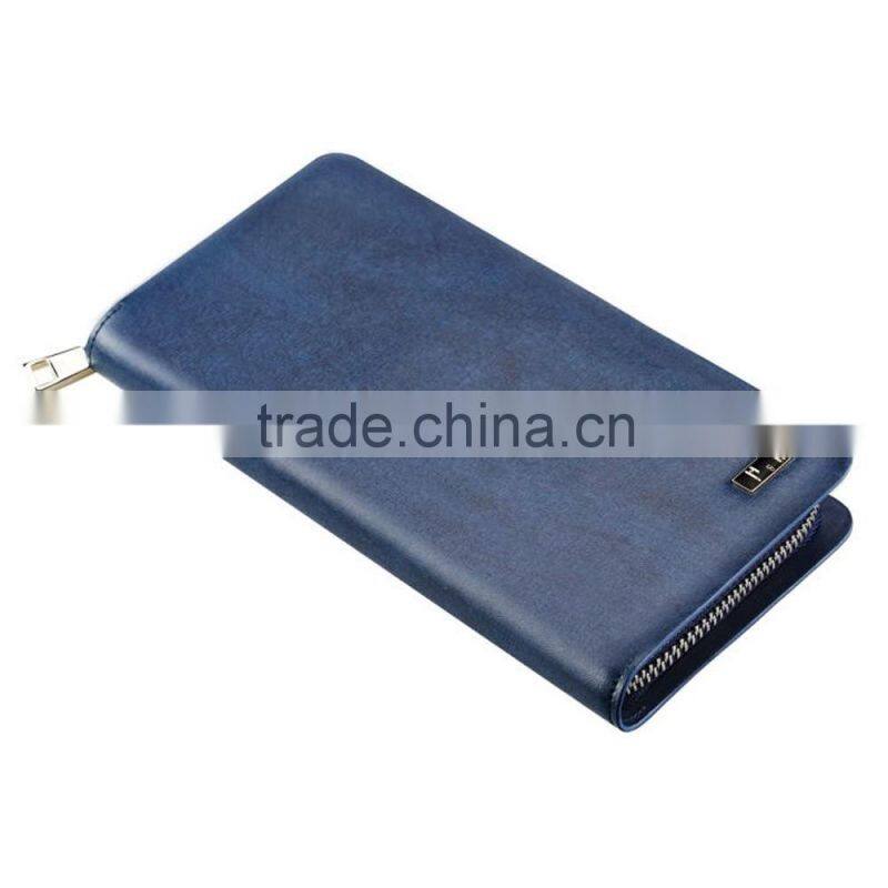 2016 high-end gift sets genuine leather wallet power bank