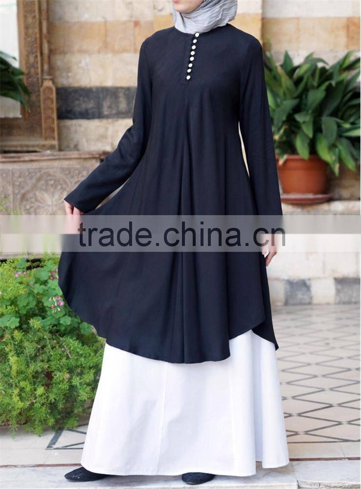 OEM service China factory custom made arabic basic muslim pleated loose tunic