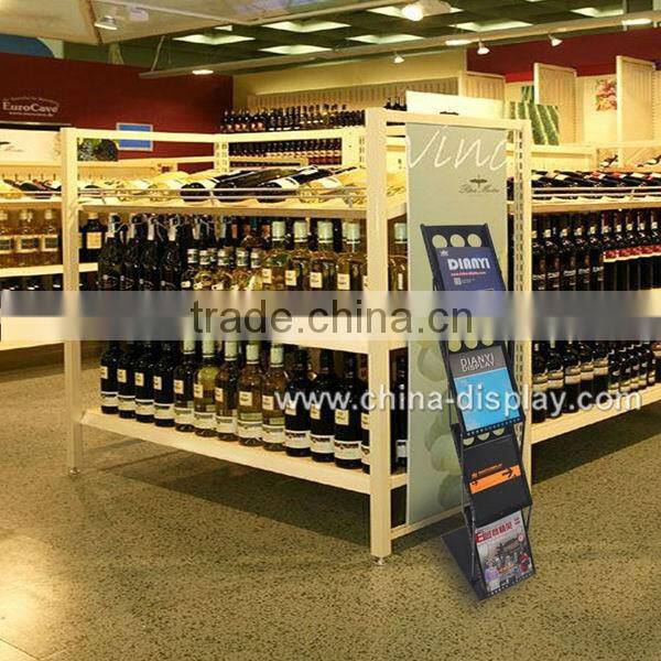 Foldable aluminum leaflet holders acryilc lit stand with protective hard case