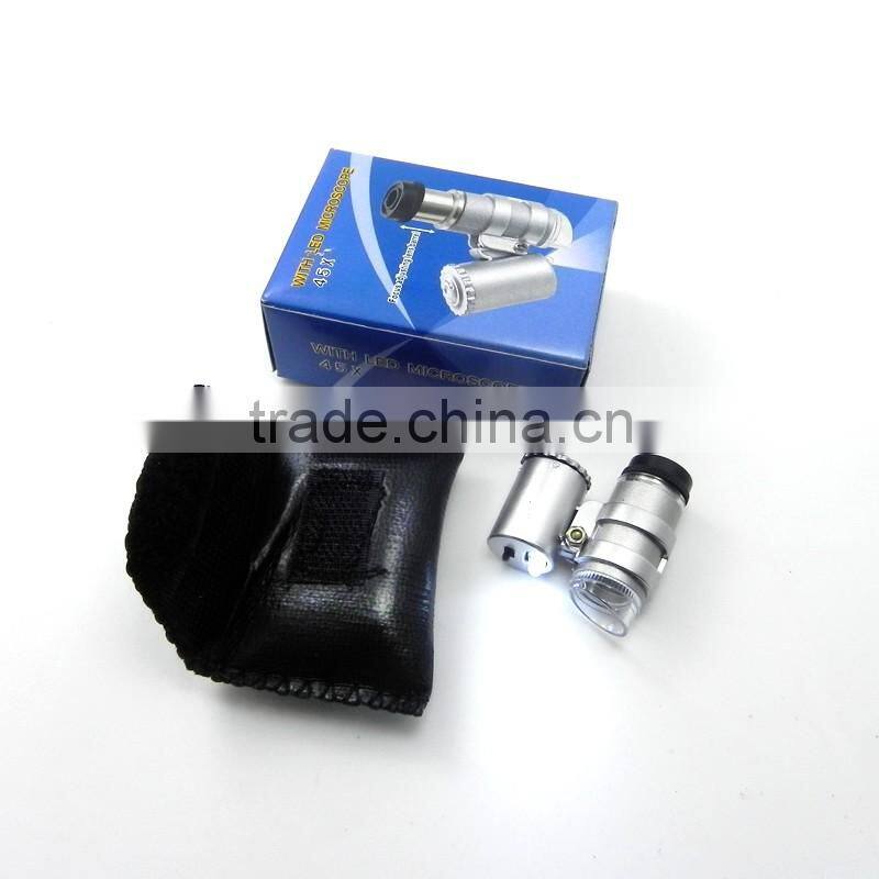 60x pocket microscope with led/ uv lamp