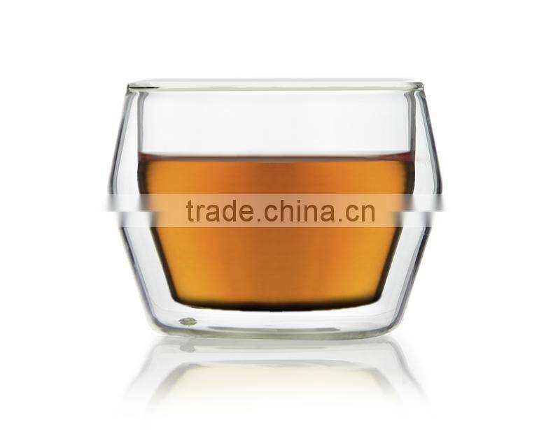 Double layer glass cup