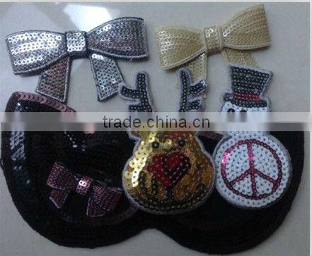 rhinestone motif embroidered mustache patch