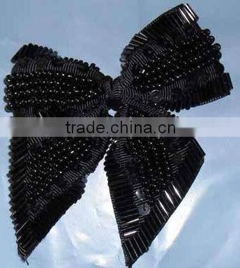 black sequin acrylic shoes flower