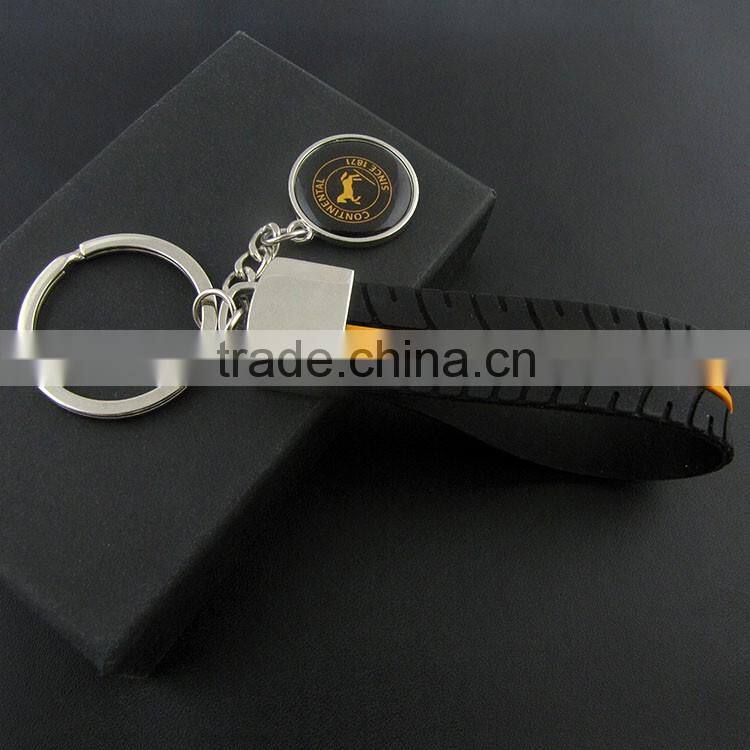New fashion metal luxury double key rings leather keychain