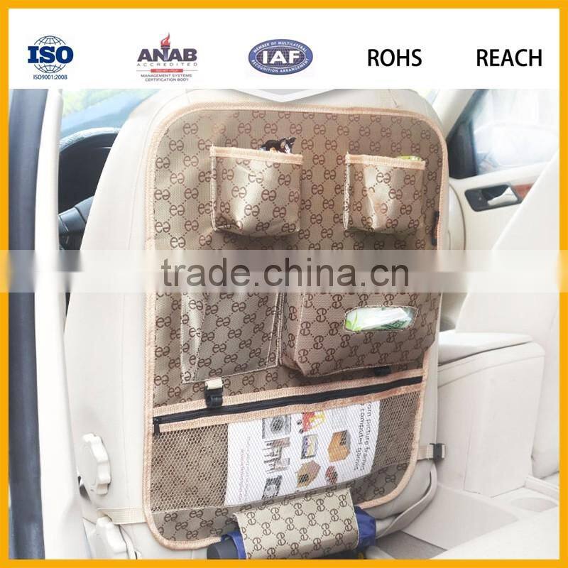 Car Back Seat Organizer Standard Size Auto Seat Multi-Pocket Travel Storage Bag