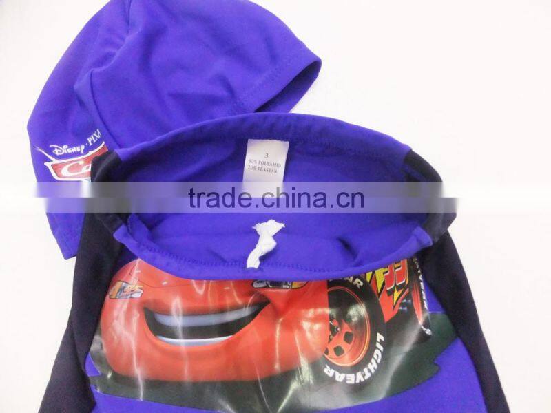 Car Style Children Swimwear Kids Swimsuit for Boys Swim Trunk with Swim Cap